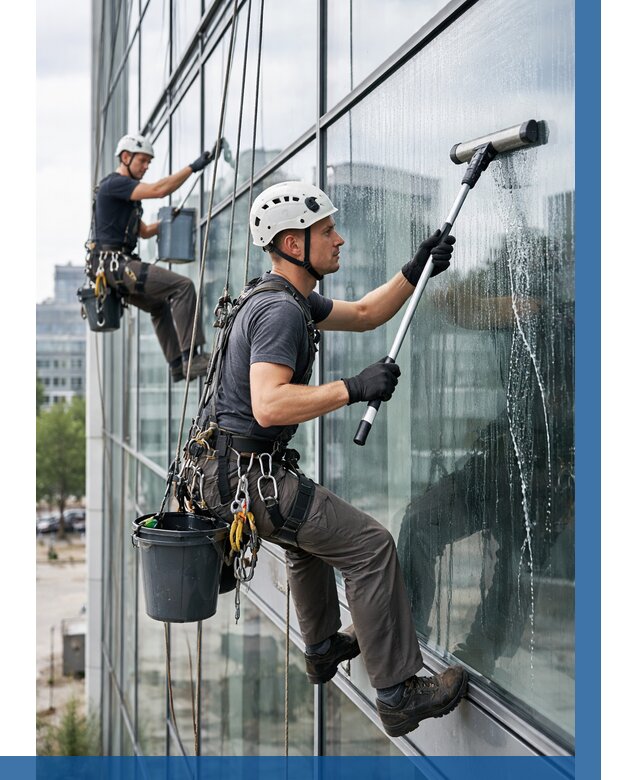 Мойка витражей альпинистами в Биробиджане от 710 р. под ключ|ВЫСОТНИК-Брб