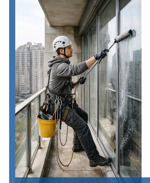 Профессиональная мойка балконного остекления в Биробиджане