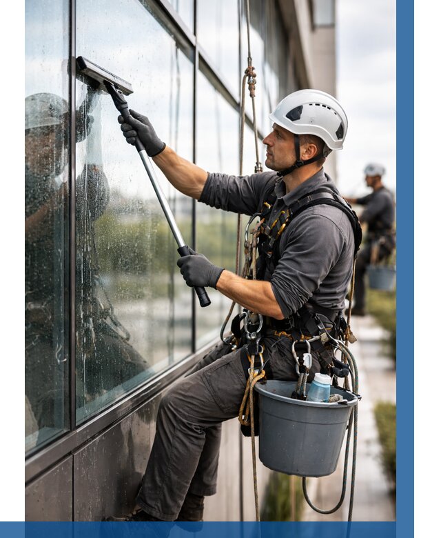 Мойка стеклянных фасадов в Биробиджане от 203 р. | ВЫСОТНИК-Брб