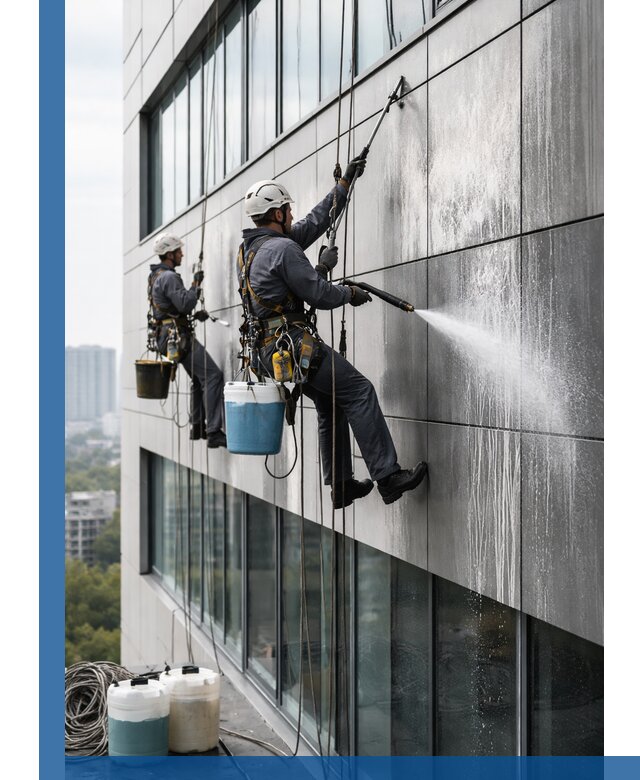 Профессиональная мойка вентилируемых фасадов в Биробиджане