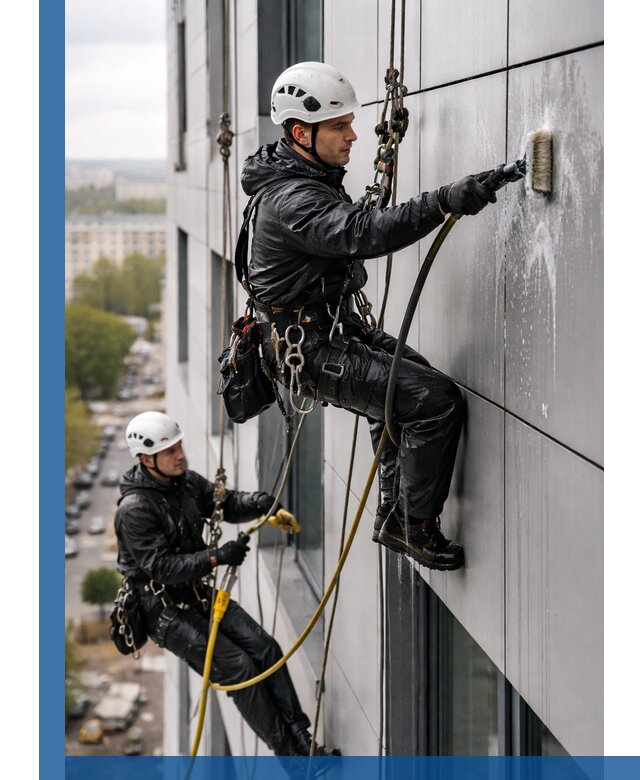Профессиональная мойка фасада из композита в Биробиджане