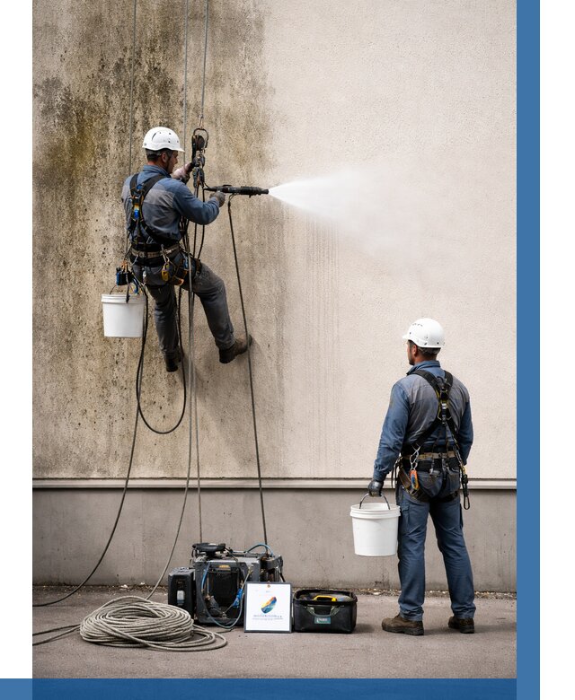 Очистка фасада от плесени в Биробиджане от 304 р. | ВЫСОТНИК-Брб