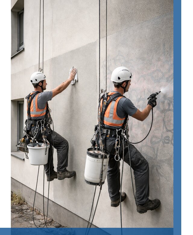 Антиграффити покрытие фасада в Биробиджане от 608 р. | ВЫСОТНИК-Брб