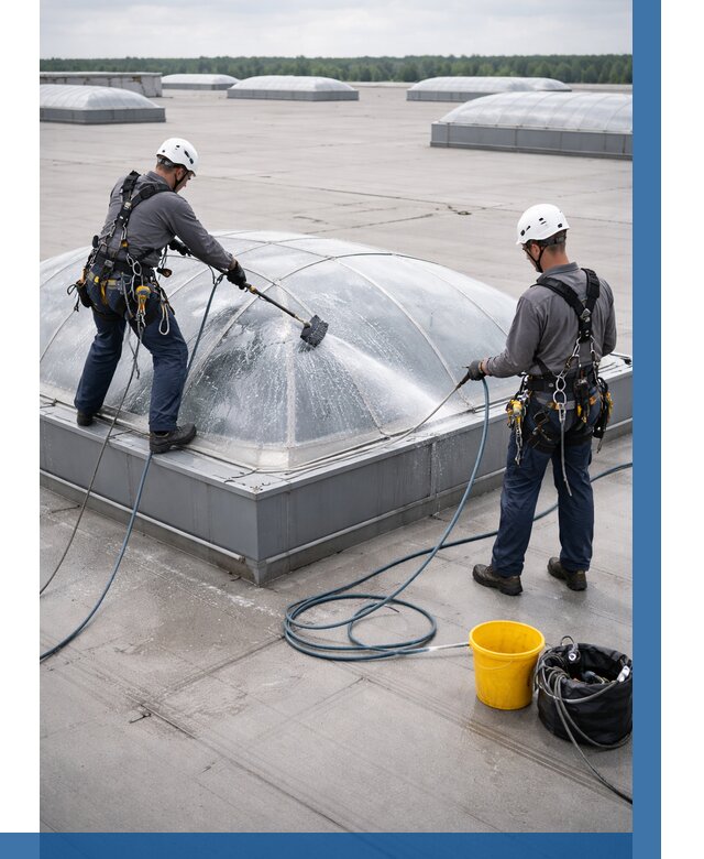 Мойка зенитных фонарей в Биробиджане, заказать от 4562 р. | ВЫСОТНИК-Брб