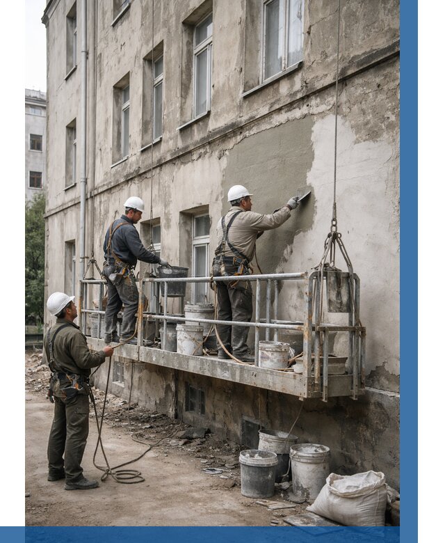 Капитальный ремонт фасада в Биробиджане от 4258 р. | ВЫСОТНИК-Брб