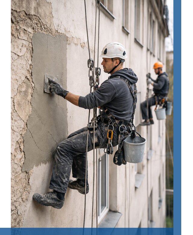 Восстановление штукатурки фасада в Биробиджане от 1217 р. | ВЫСОТНИК-Брб