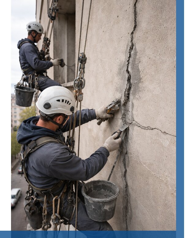 Заделка трещин на фасаде в Биробиджане от 912 р. | ВЫСОТНИК-Брб