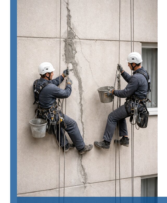 Заделка трещин на фасаде в Биробиджане с гарантийным ремонтом