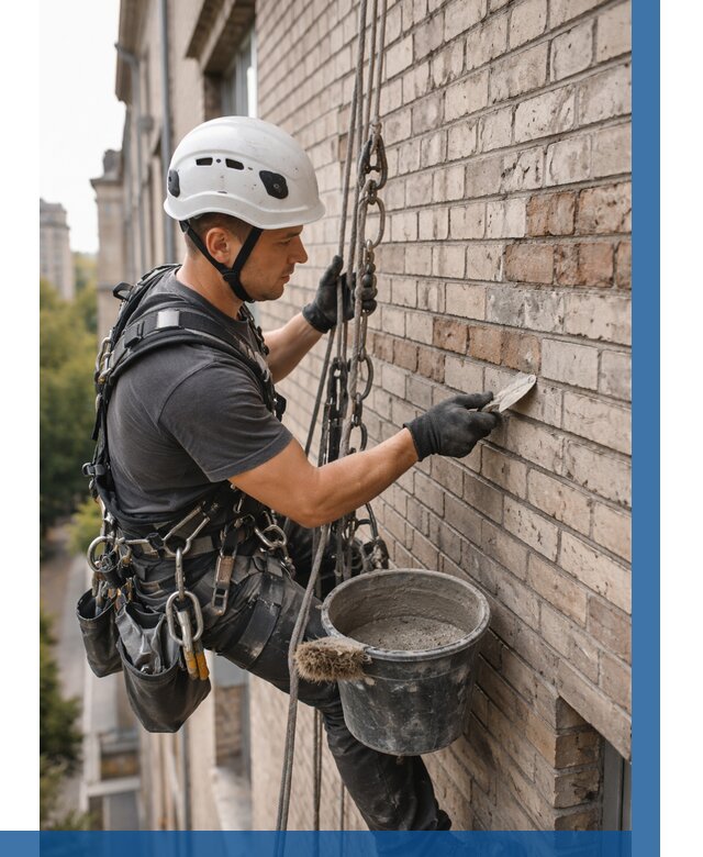 Ремонт кирпичной кладки фасада в Биробиджане от 1825 р. | ВЫСОТНИК-Брб