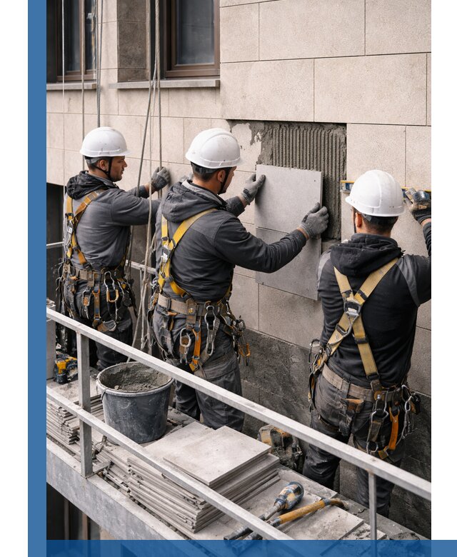 Ремонт облицовки фасада плиткой в Биробиджане с гарантией