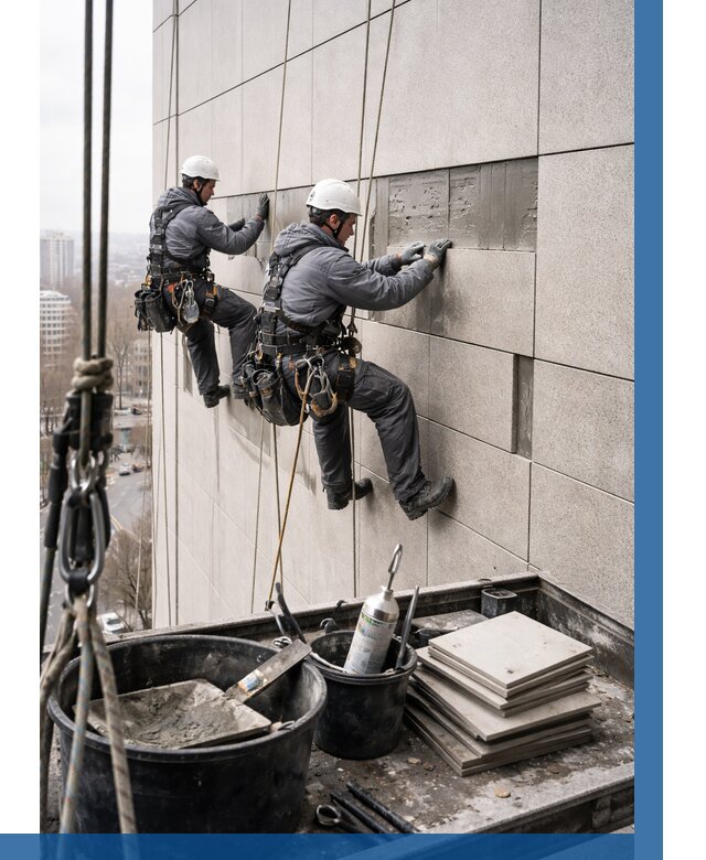 Ремонт фасада из керамогранита в Биробиджане от 2535 р. | ВЫСОТНИК-Брб