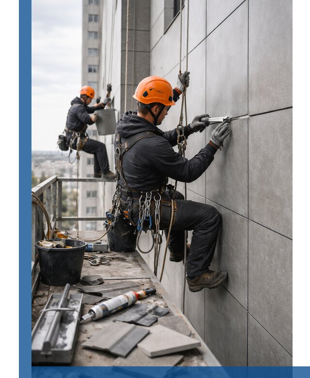 Профессиональный ремонт фасада из керамогранита в Биробиджане