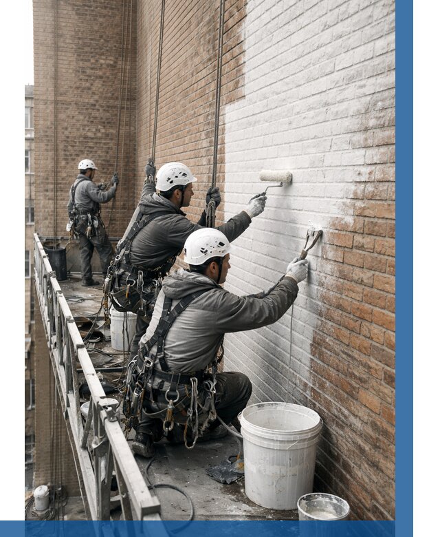 Покраска кирпичного фасада в Биробиджане от 355 р. | ВЫСОТНИК-Брб