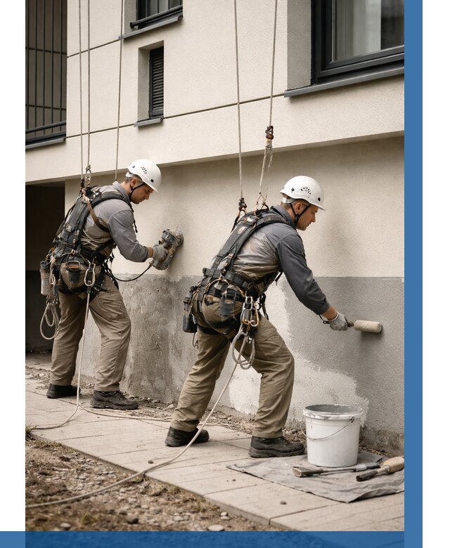 Окраска цоколя здания в Биробиджане от 456 р. под ключ | ВЫСОТНИК-Брб