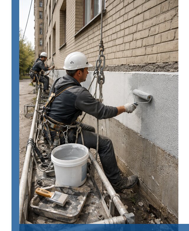 Окраска цоколя здания в Биробиджане профессионально и надежно