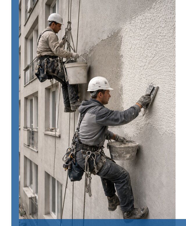 Нанесение декоративной штукатурки короед на фасад в Биробиджане