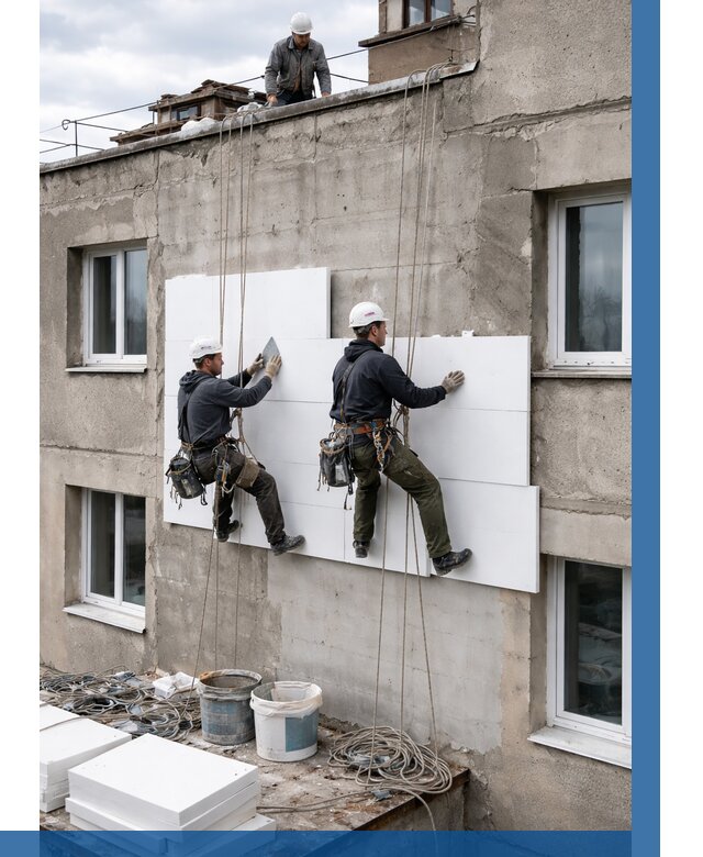 Утепление фасада пенополистиролом в Биробиджане от 1825 р. | ВЫСОТНИК-Брб