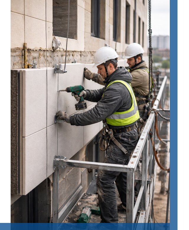 Монтаж фасадных термопанелей в Биробиджане от 1521 р. | ВЫСОТНИК-Брб