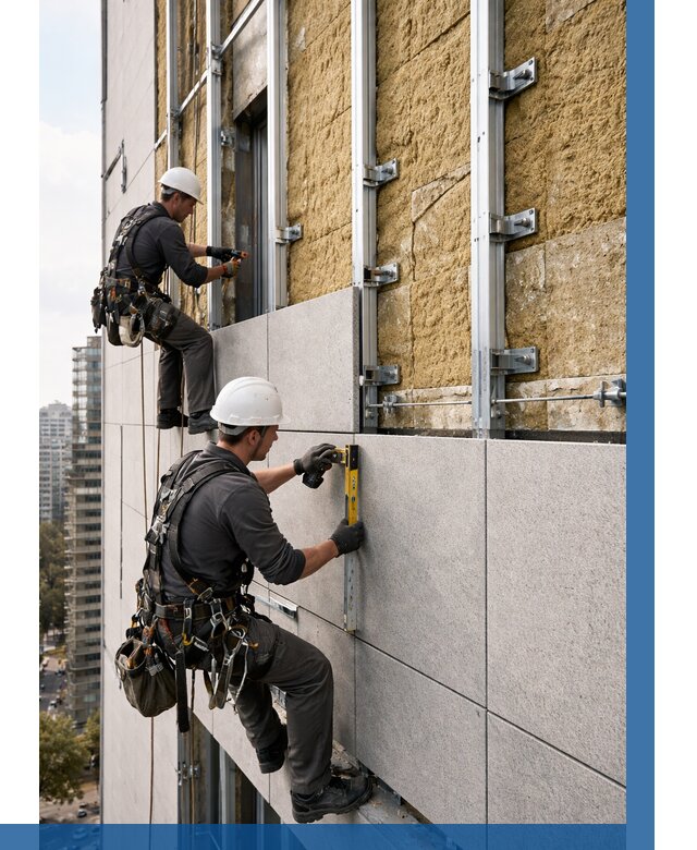 Монтаж вентилируемого фасада в Биробиджане от 3548 р. | ВЫСОТНИК-Брб