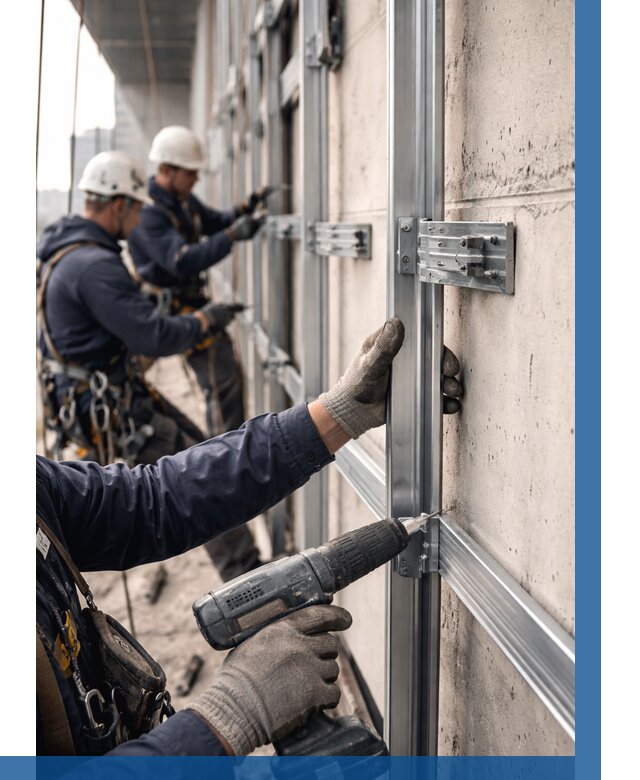 Монтаж подсистемы вентфасада в Биробиджане от 862 р. | ВЫСОТНИК-Брб