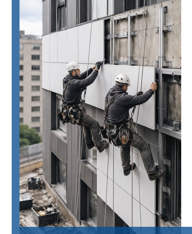 Монтаж композитных панелей фасада в Биробиджане под ключ