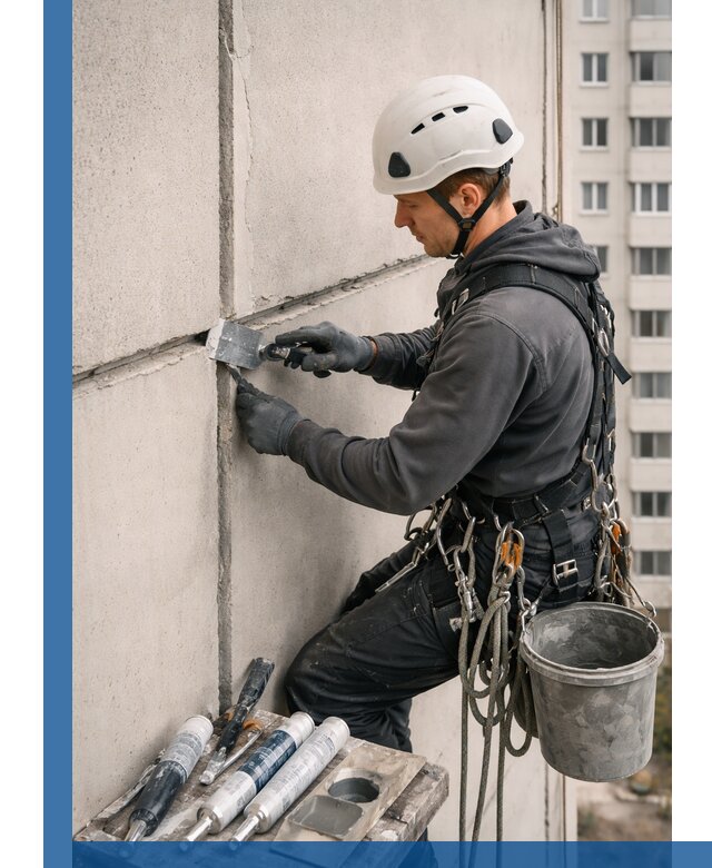 Ремонт межпанельных швов в Биробиджане герметизация и восстановление