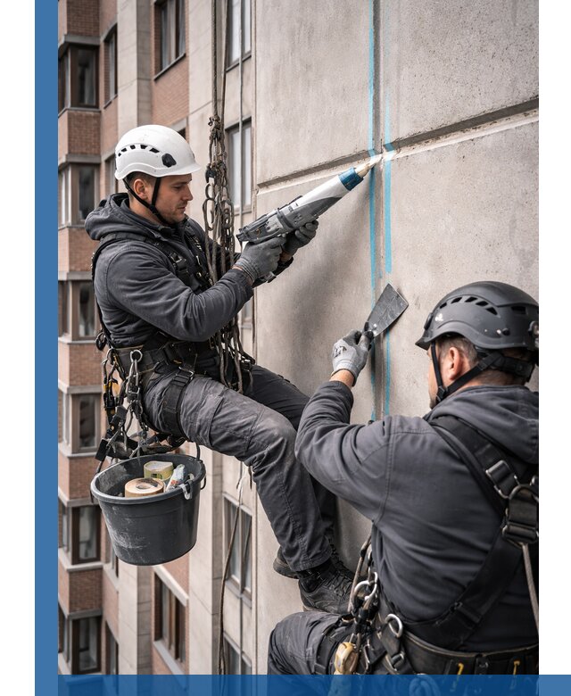 Вторичная герметизация швов фасада и кровли в Биробиджане