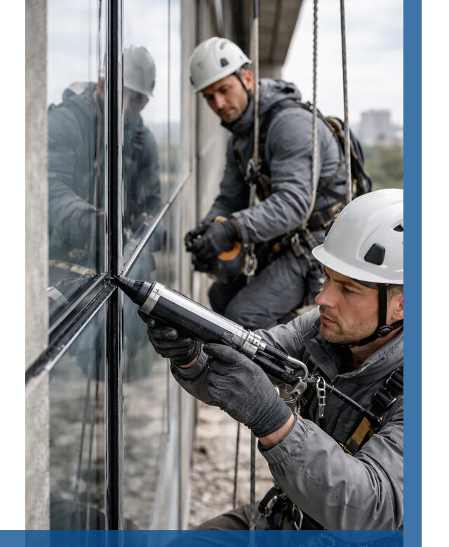 Герметизация витражных швов в Биробиджане от 659 р. | ВЫСОТНИК-Брб