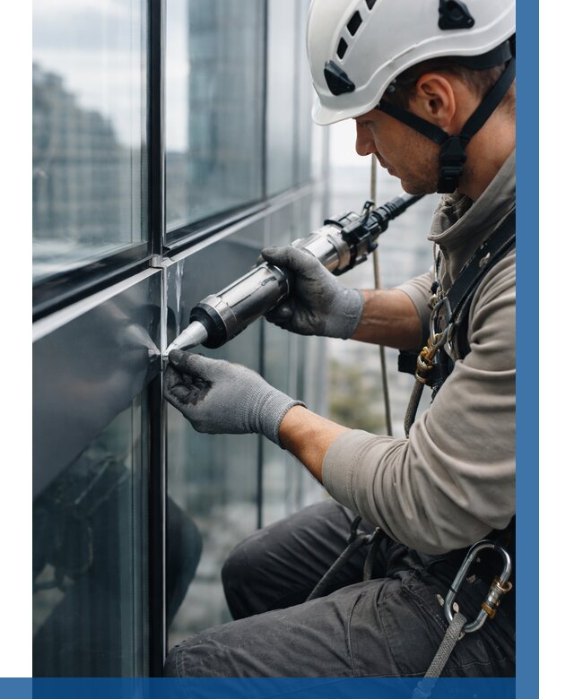 Герметизация стыков витража в Биробиджане от 1217 р. | ВЫСОТНИК-Брб