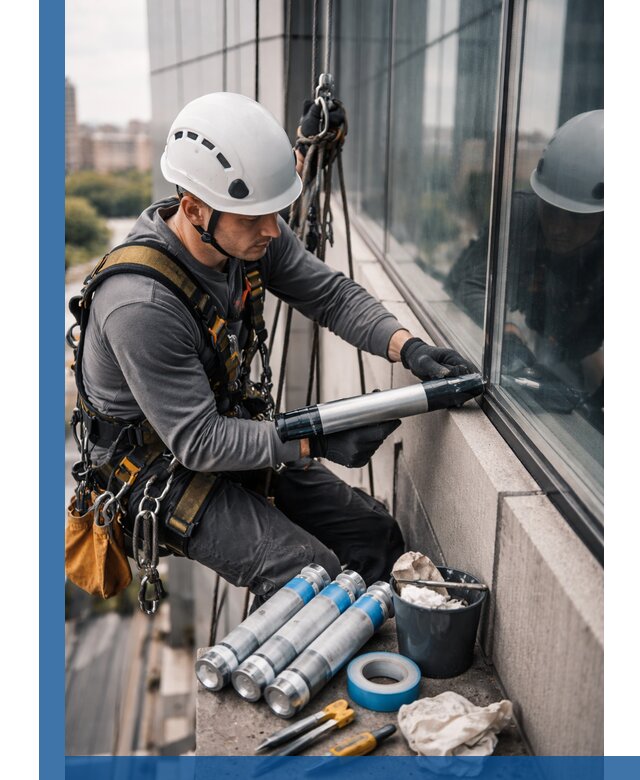 Герметизация стыков витража в Биробиджане для герметичных фасадов