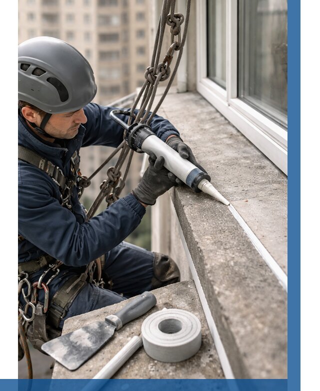 Герметизация балконного козырька в Биробиджане от 4562 р. | ВЫСОТНИК-Брб