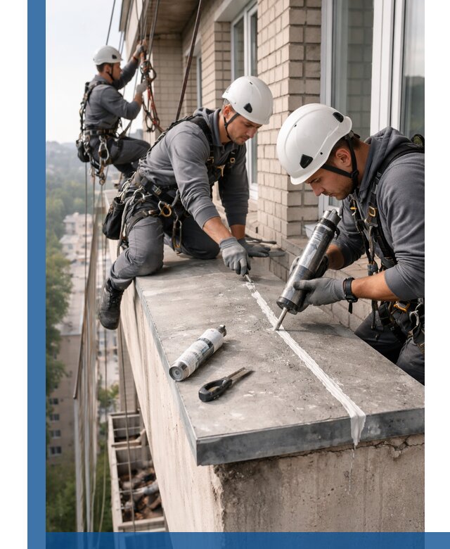 Герметизация балконного козырька в Биробиджане профессионально