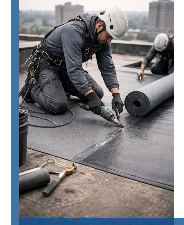 Ремонт мягкой кровли в Биробиджане с выездом промальпинистов