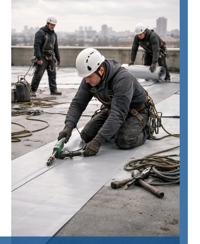 Ремонт мембранной кровли в Биробиджане от 1825 р./м2 | ВЫСОТНИК-Брб