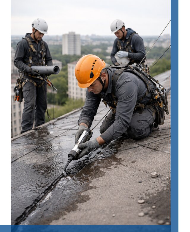 Устранение протечек кровли в Биробиджане от 12166 р. | ВЫСОТНИК-Брб