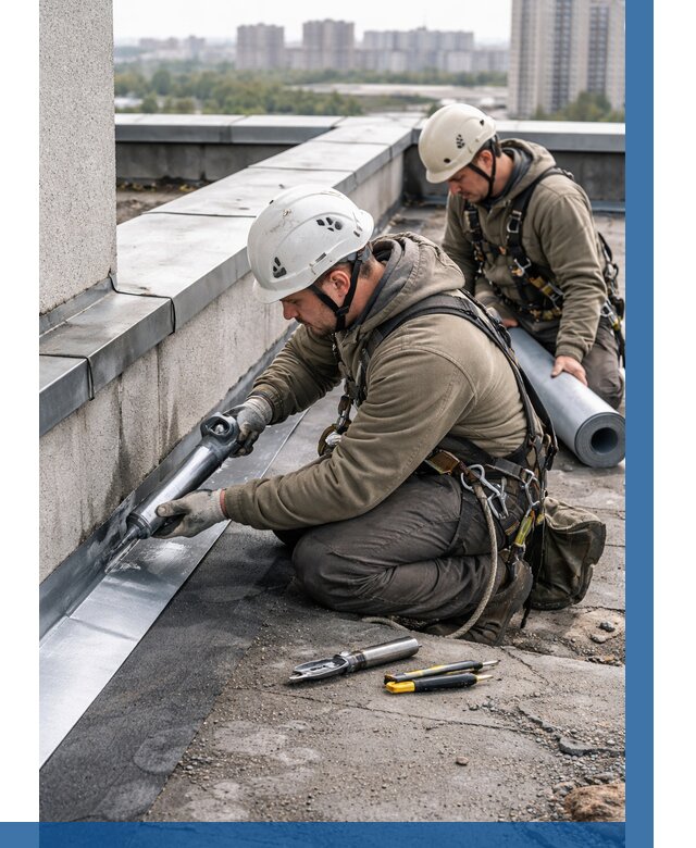 Ремонт кровельных примыканий в Биробиджане от 1217 р. | ВЫСОТНИК-Брб