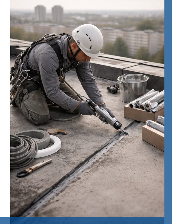 Герметизация швов кровли в Биробиджане от 456 р./м2 | ВЫСОТНИК-Брб