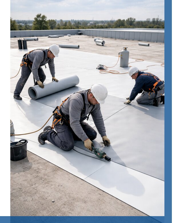 Монтаж мембранной кровли под ключ в Биробиджане от 1217 р. | ВЫСОТНИК-Брб