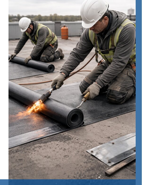 Монтаж наплавляемой кровли в Биробиджане от 862 р. — ВЫСОТНИК-Брб