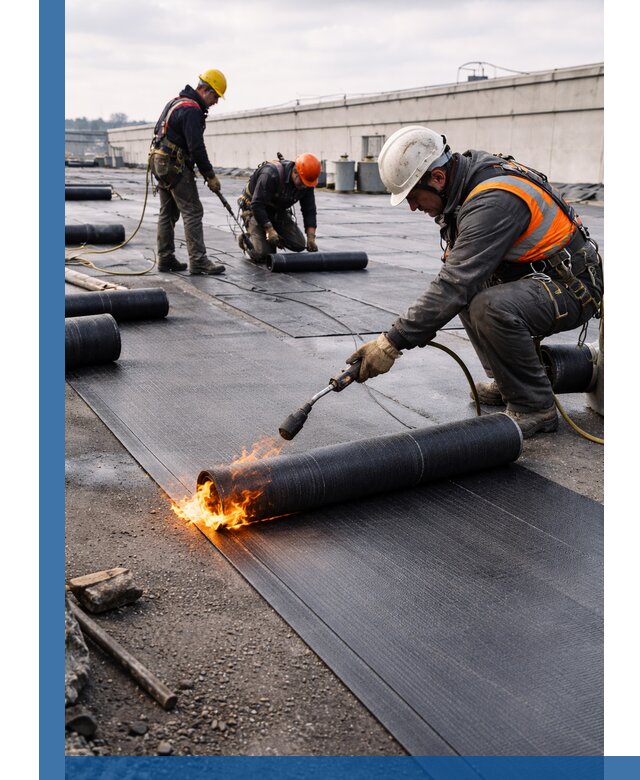 Монтаж наплавляемой кровли в Биробиджане профессионально