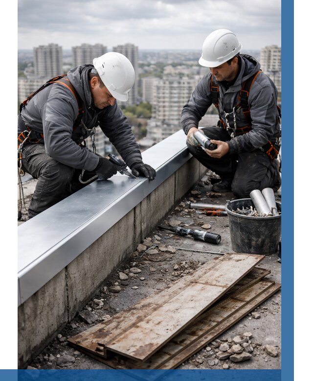 Замена парапетных крышек под ключ в Биробиджане от 1217 р. | ВЫСОТНИК-Брб