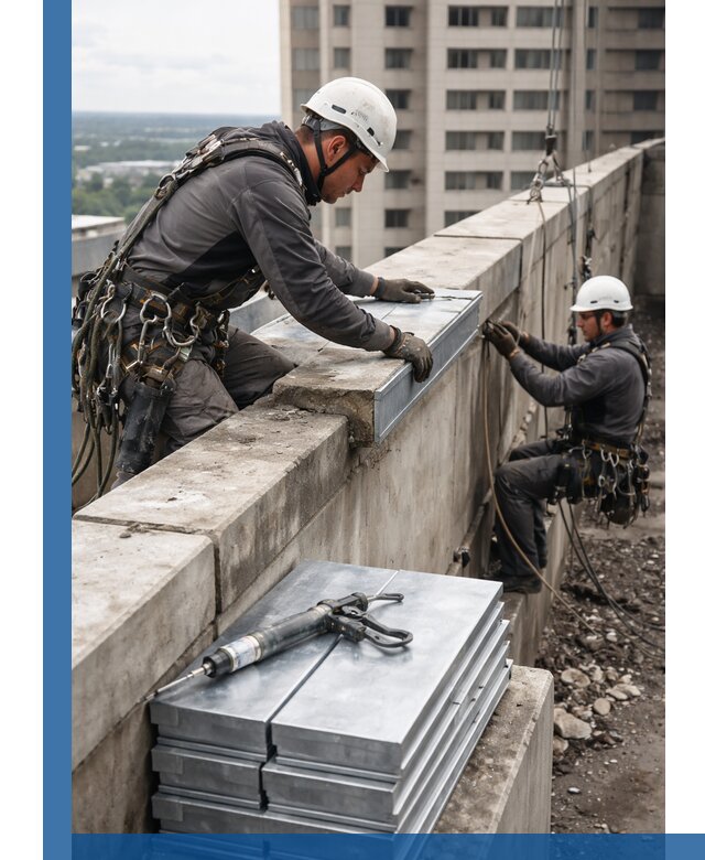 Замена парапетных крышек и установка новых в Биробиджане