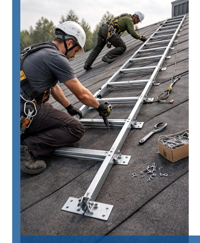 Профессиональный монтаж кровельной лестницы в Биробиджане под ключ