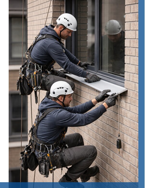 Монтаж оконных отливов под ключ в Биробиджане от 3548 р. | ВЫСОТНИК-Брб