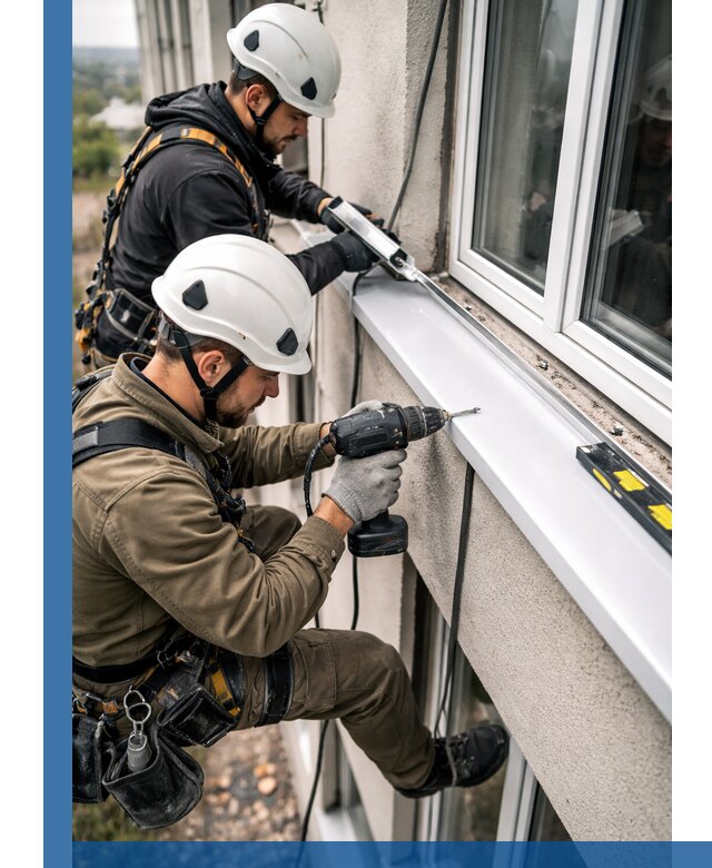 Профессиональный монтаж оконных отливов и отведения воды в Биробиджане