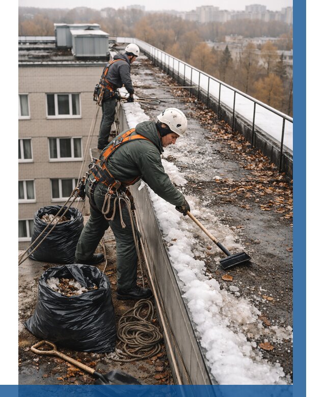 Очистка кровли по периметру в Биробиджане от 558 р. | ВЫСОТНИК-Брб