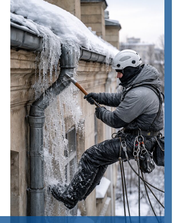 Очистка водостоков от льда в Биробиджане от 3548 р. | ВЫСОТНИК-Брб