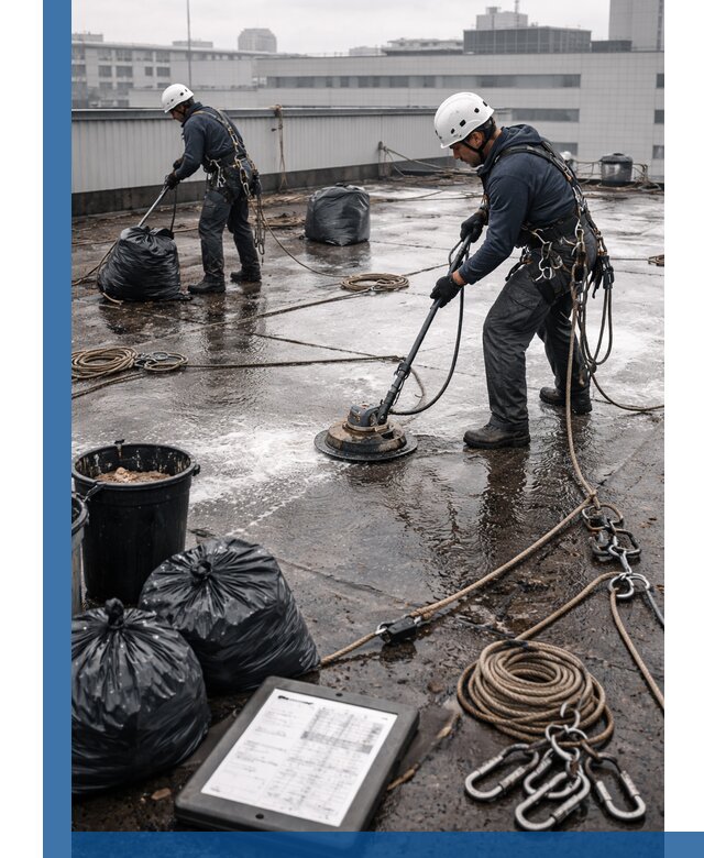 Плановая очистка кровли по графику в Биробиджане для безопасности