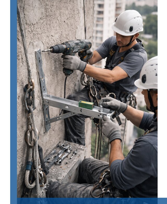 Установка кронштейнов кондиционера и крепежа в Биробиджане