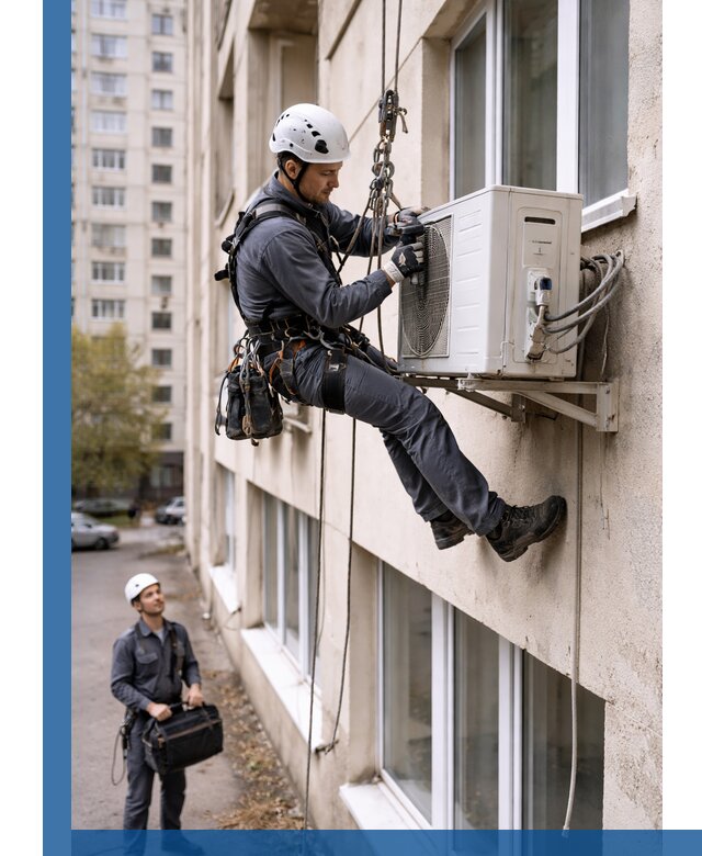 Демонтаж внешнего блока кондиционера в Биробиджане профессионально